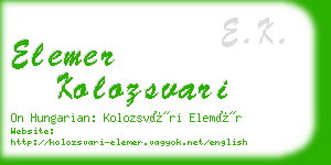 elemer kolozsvari business card